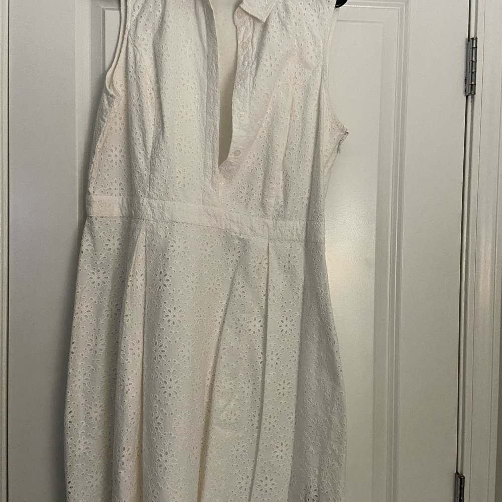 Ralph Lauren White Eyelet Midi Dress